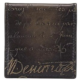 Berluti Calligraphy Leather Coin Case Black