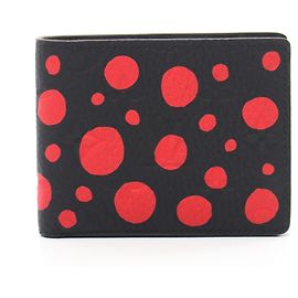 Louis Vuitton Leather Portefeuille Slender Infinity Dot Wallet M81902 Black Red