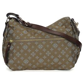 & Other Stories Borsa a spalla in nylon russet usata Marrone Blu chiaro