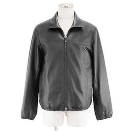 & Other Stories Emporio Armani Lamb Leather Jacket Black Size 48 Black
