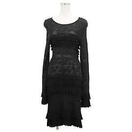 Schwarzes Rüschenkleid Chanel P63292 Schwarz