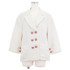 Chanel Tweed Jacket White Cream