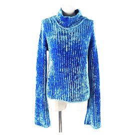 Autre Marque ACNE STUDIOS Chenille-Nylon-Pullover mit hohem Kragen Blau Lila