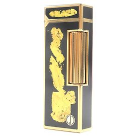 Alfred Dunhill Dunhill Gold Leaf Roller Gas Lighter Black Gold Black