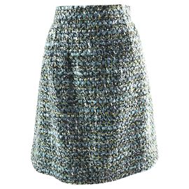Gonna in tweed Dolce & Gabbana blu verde per donne Blu Arancione