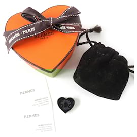 Hermès-Hermès Cool Heart Twillyring Écharpe Anneau-Noir,Argenté