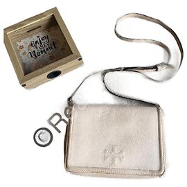 Pequena bolsa Tory Burch rosa claro – alça ajustável – chique e prática Outro