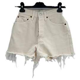 Shorts de denim Re/Done bege Bege