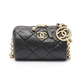 Borsa a Spalla Chanel Mini Bowling Matelassé Nero