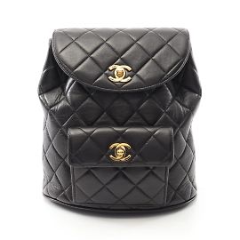 Chanel Matelasse Backpack in Black Lambskin Black