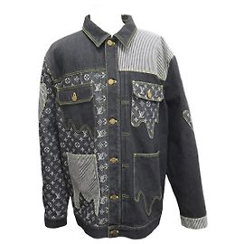 NEW LOUIS VUITTON X NIGO MONOGRAM DENIM JACKET NEW XXL 60 Black