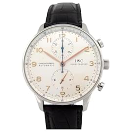 IWC-IWC PORTUGIESER CHRONO STEEL 41 MM AUTOMATIC CHRONOGRAPH WATCH-Silvery