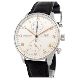 IWC-IWC PORTUGIESER CHRONO STEEL 41 MM AUTOMATIC CHRONOGRAPH WATCH-Silvery