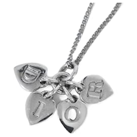 Halskette aus versilbertem Metall mit Herz-Logo Christian Dior Silber