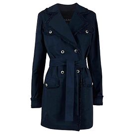 Trench Pastoral Negro Chanel con Botones Gripoix CC 34 FR Negro