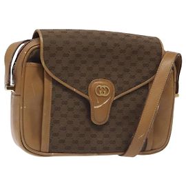 Borsa a Spalla Micro GG in Tela Gucci Marrone Oro Auth BA2829 Marrone D'oro