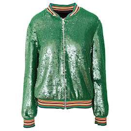 Autre Marque Ashish Sequin Bomber Jacket Green