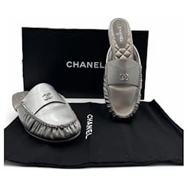 Chanel silver mule Silvery