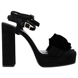 Lanvin Platform Sandals in Black Suede Black