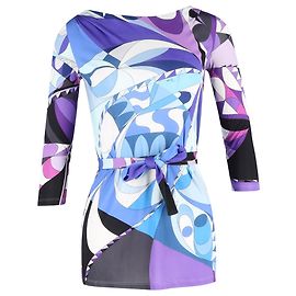 Blusa estampada Emilio Pucci com cinto na cintura em poliéster multicolorido Multicor