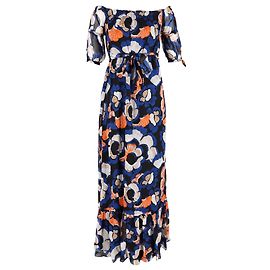 Vestido off shoulder com cinto Ashley de Diane Von Furstenberg em viscose multicolorida Outro