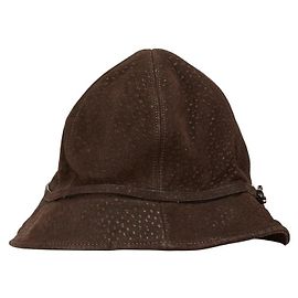 Prada Leather Nylon Hat Brown