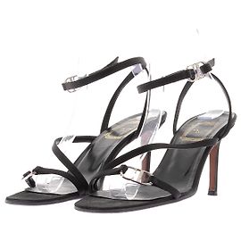 Décolleté Christian Dior in tela nera con charm CD strassati Nero
