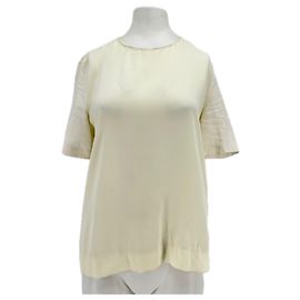 T-shirt fluida a maniche corte ecru Marni Beige