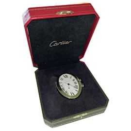 Cartier-Cartier referee 3111 18k Alarm Clock Baignoire Travel Rose Gold Plated-Pink