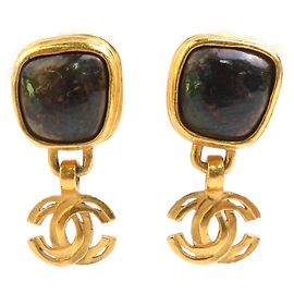Chanel Gold Clip Earrings Golden