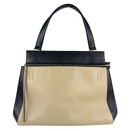 Céline Bolsa Celine Edge de couro em preto e bege Preto Bege