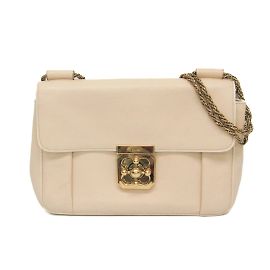 Bolsa de ombro de couro feminino Chloé Elsie Bege