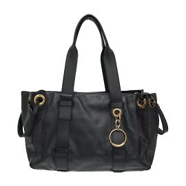 Bolsa tote de couro e camurça azul marinho Chloé Azul marinho