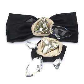 Set di spille in raso Miu Miu Nero Beige