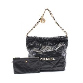 Sac Tote Chanel 22 en cuir noir Noir