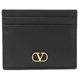 Kartenetui aus Leder V Logo Valentino Garavani Schwarz