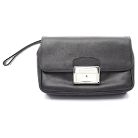 Bulgari-Bvlgari Leather Clutch Bag-Black