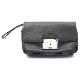 Bulgari Pochette en cuir Bvlgari Noir