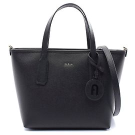Bolsa tote clássica de couro Furla preta Preto