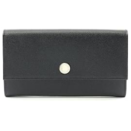 Bulgari-Bvlgari Leather Bifold Long Wallet Black-Black