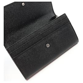 Bulgari-Bvlgari Leather Bifold Long Wallet Black-Black