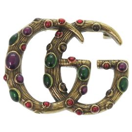Gucci Metall-Multicolor-Anstecknadel Rot Grün Lila