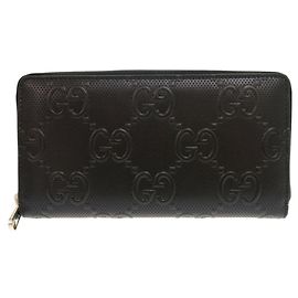 Gucci GG Embossed Black Long Wallet Black