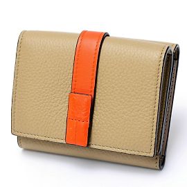 Loewe Trifold Wallet in Grayish and Orange Orange Grey