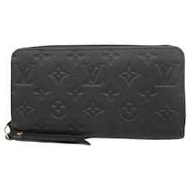 Louis Vuitton-Louis Vuitton Long Wallet Monogram Empreinte Zippy M61864 Noir-Black