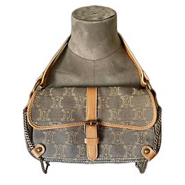 Borsa Céline Macadam Denim e Pelle Oro Navy Altro