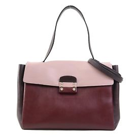 Bolsa de couro Valentino Garavani Marrom Rosa Bordeaux