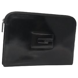 GUCCI Dokumententasche Lackleder Schwarz Auth am8564 Schwarz
