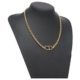 Collana Christian Dior metallo oro Auth am8660 D'oro