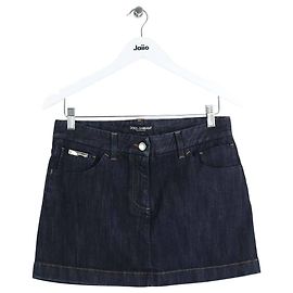Dolce & Gabbana Mini jupe en coton marine Bleu Marine